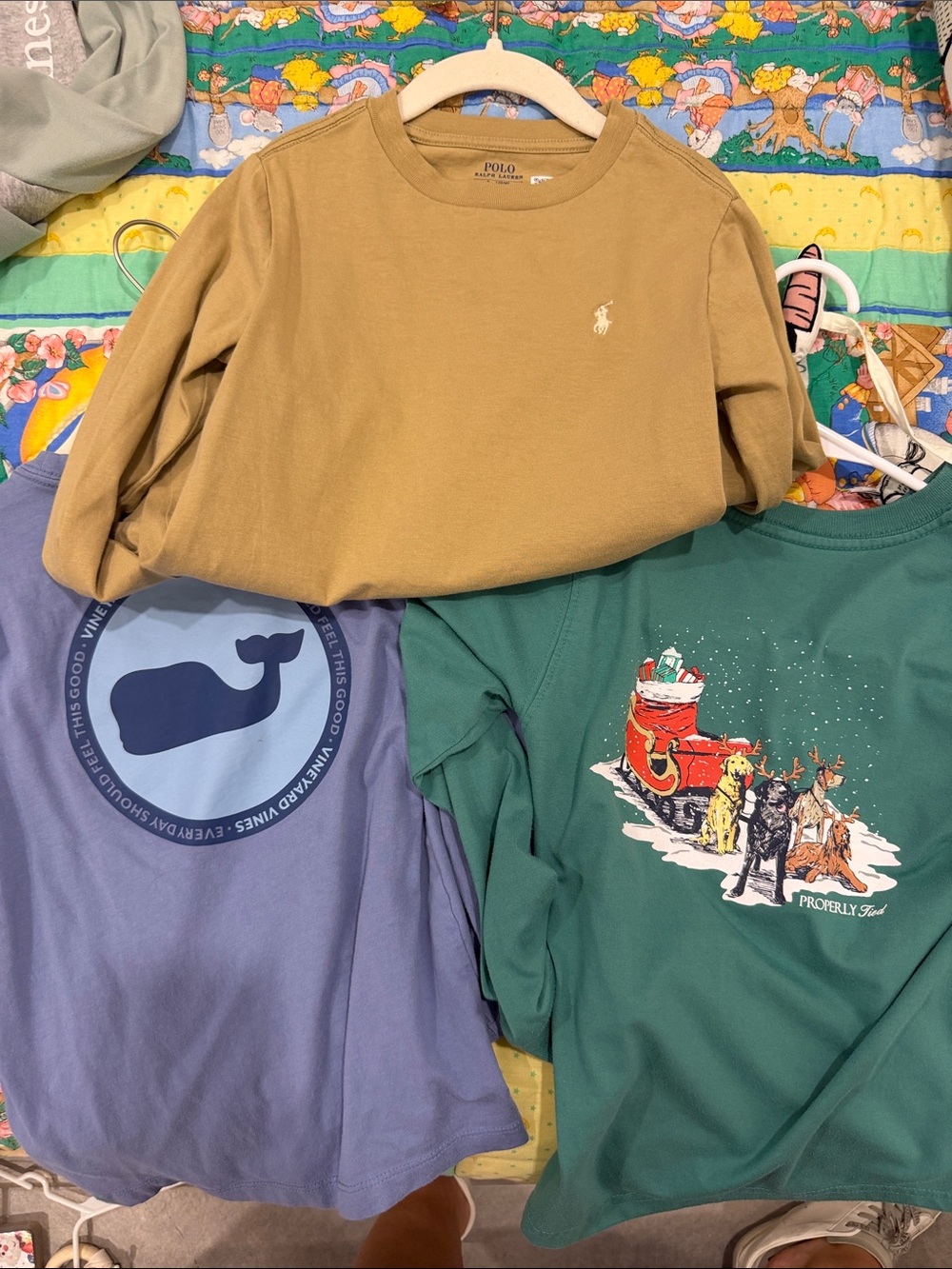 3 Polo by Ralph Lauren Boys properly tied Ralph ' Tan Long-Sleeve Crewneck Shir